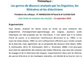 les genres de discours analysés par Les l’inguistes, Les littéraires et Les dédactitiens