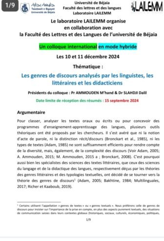 les genres de discours analysés par Les l’inguistes, Les littéraires et Les dédactitiens