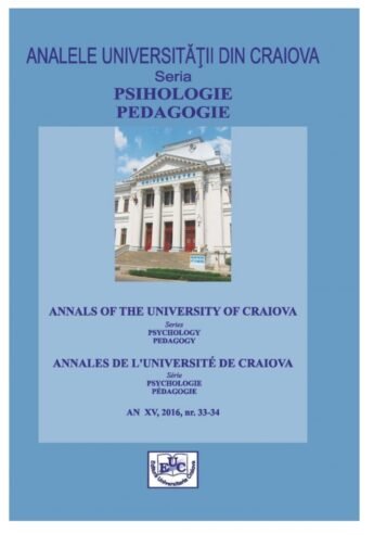 مجلة: Annals of the University of Craiova, the Psychology-Pedagogy series